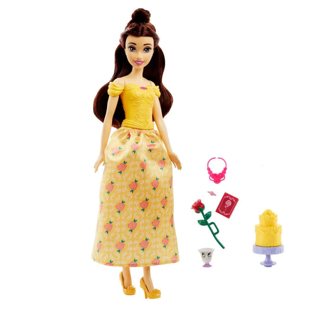 Original Disney Princess Castle Stories Belle Fashion Doll with Cake and Accessories