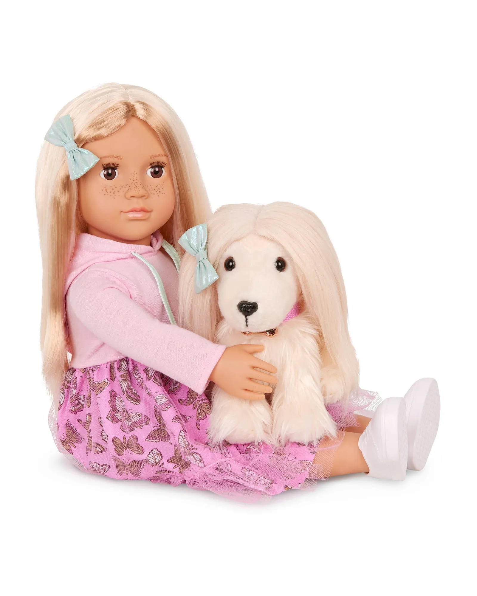 Our Generation Doll with Pet & Matching Hairstyles, Hattie & Bella