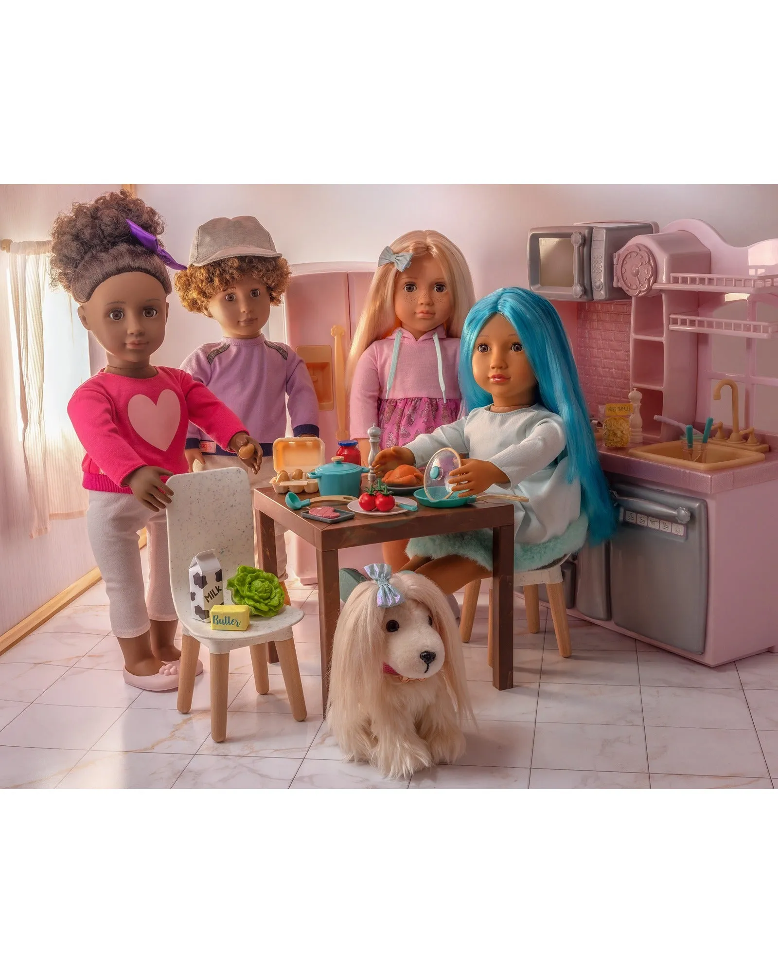 Our Generation Doll with Pet & Matching Hairstyles, Hattie & Bella