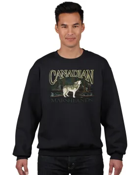 P551C BLK - RETRO CANADIAN CREWNECK, WOLF