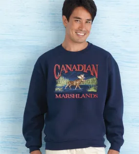 P601C NVY - RETRO CANADIAN CREWNECK, MOOSE