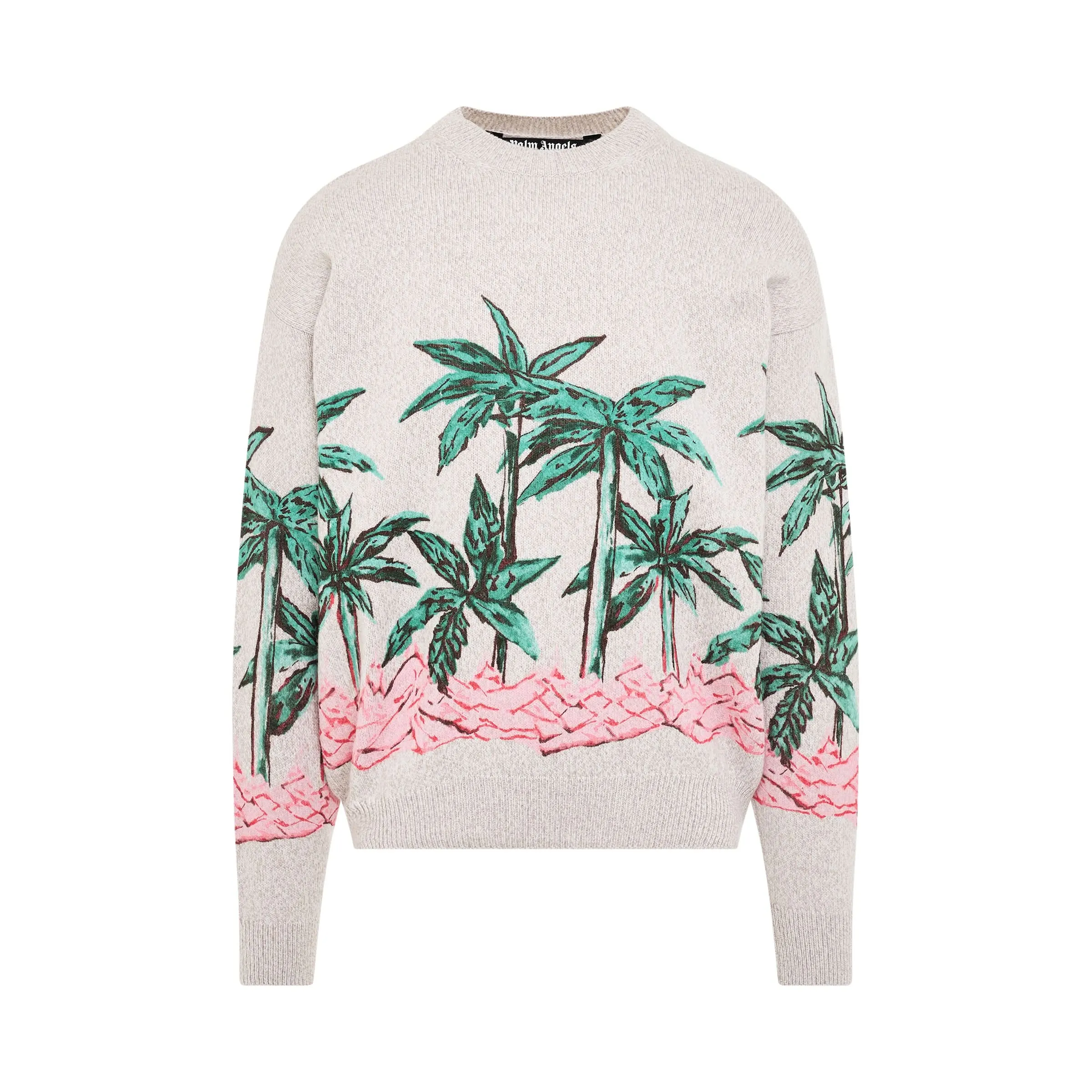 Palms Row Printed Sweater in Butter/Green