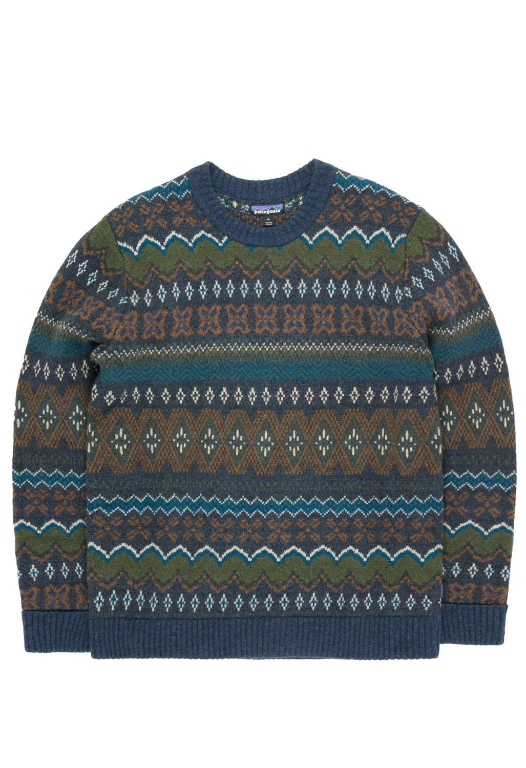 Patagonia Men's Recycled Wool-Blend Sweater - Helmsman: Smolder Blue