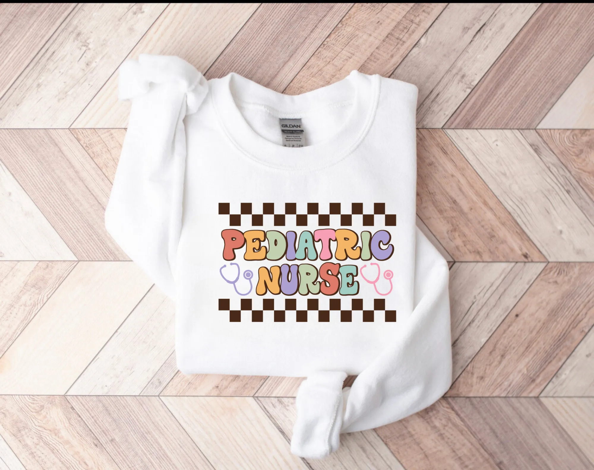 Pediatric Nurse Retro Crewneck Sweatshirt