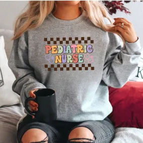 Pediatric Nurse Retro Crewneck Sweatshirt