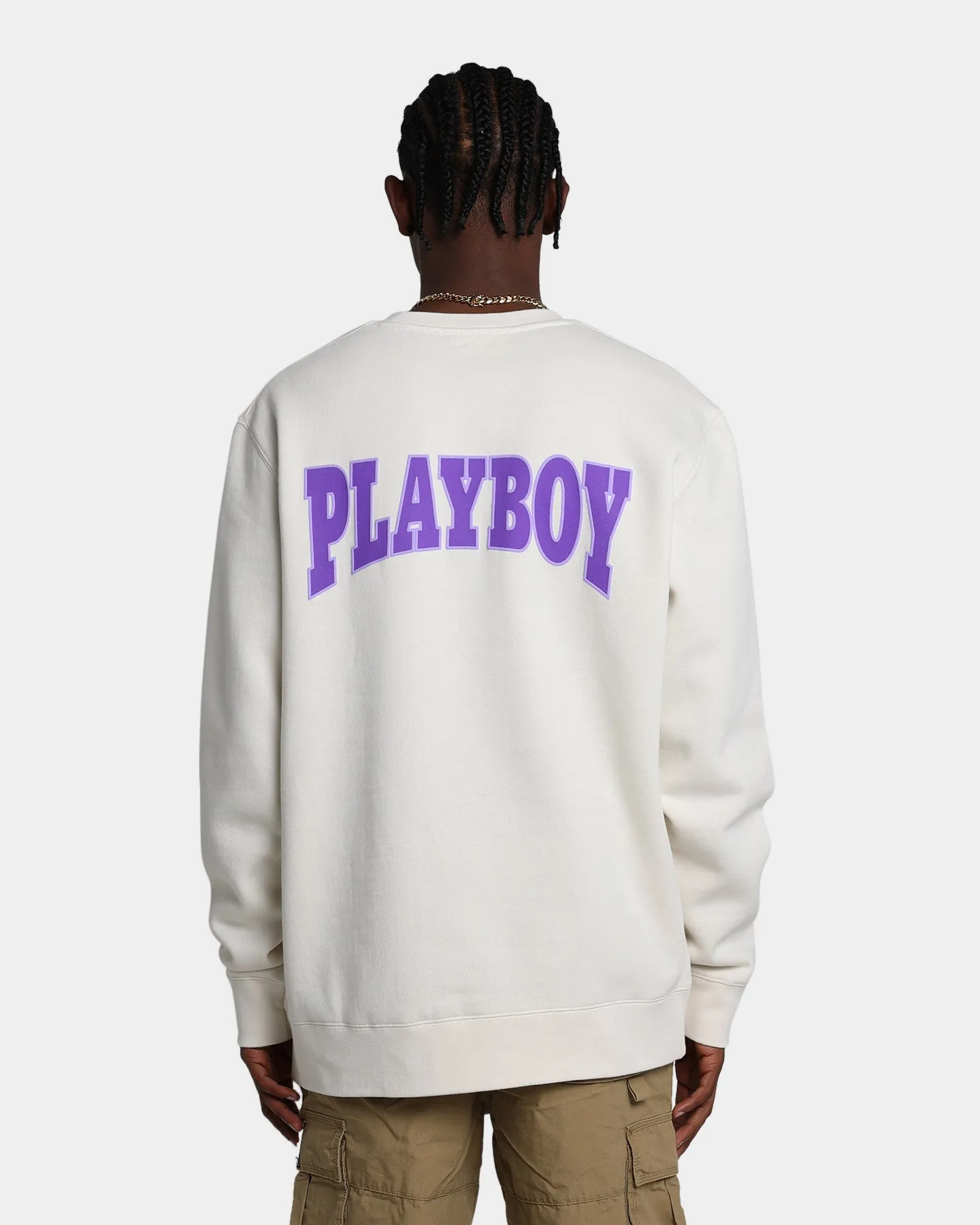 Playboy By Culture Kings Varsity Crewneck Ecru