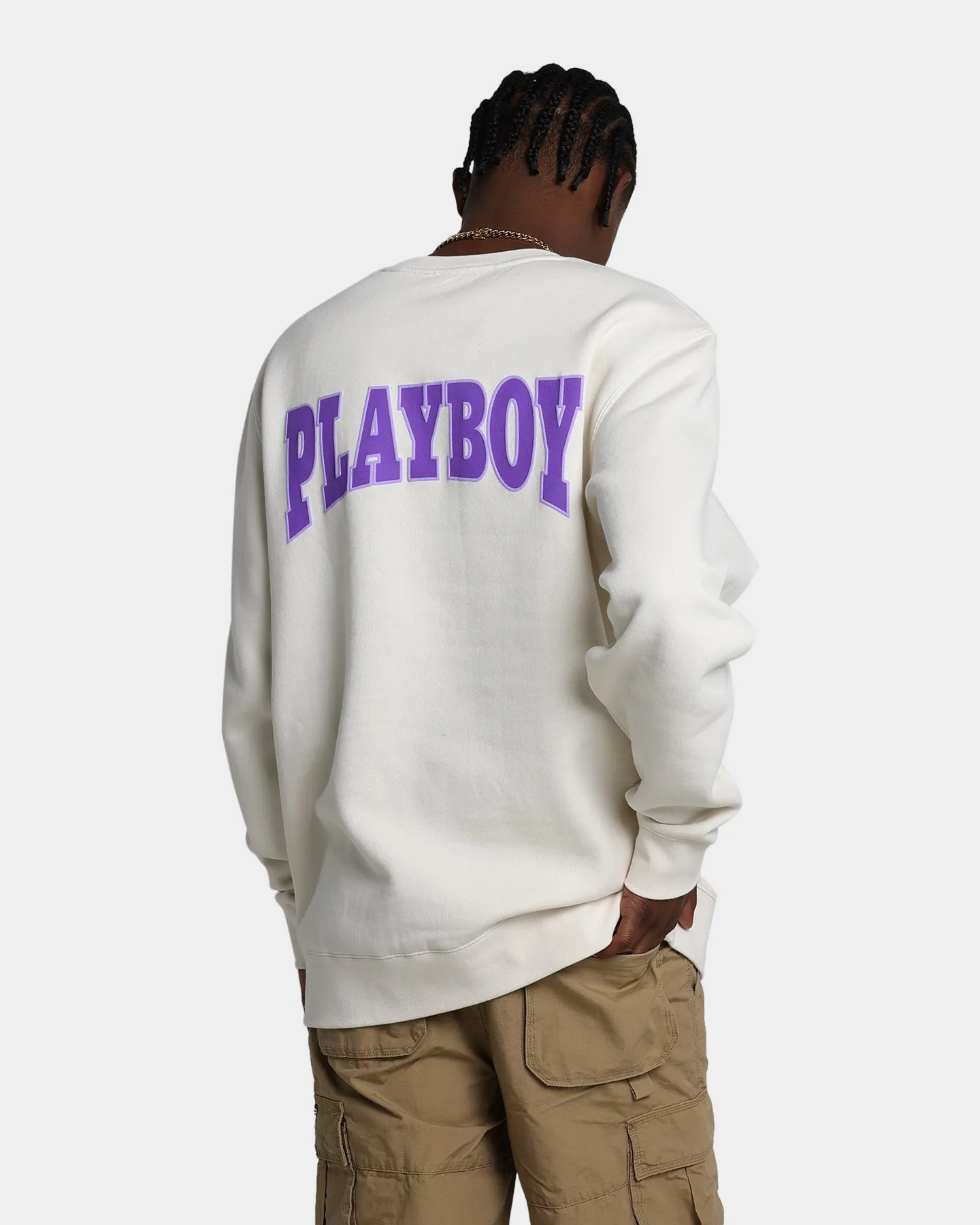 Playboy By Culture Kings Varsity Crewneck Ecru