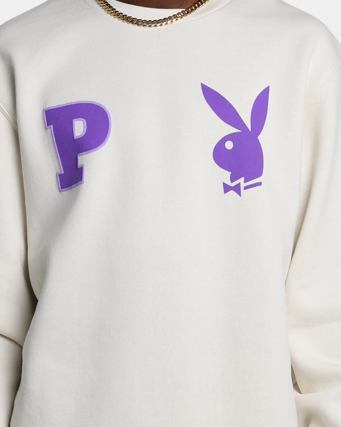 Playboy By Culture Kings Varsity Crewneck Ecru