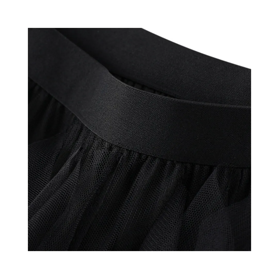 Pre Order:  Solid Pleated Tulle Maxi Skirt