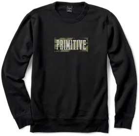 Primitive Brush Camo Box Crewneck, Black