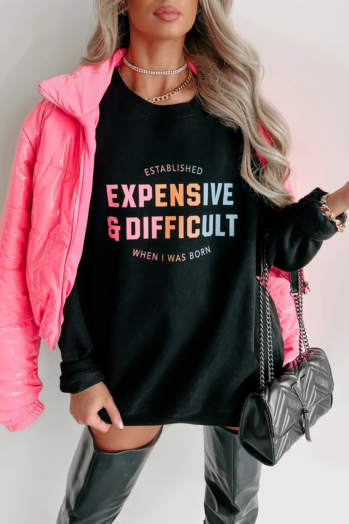 "Expensive & Difficult" Graphic Multiple Shirt Options (Black) - Print On Demand