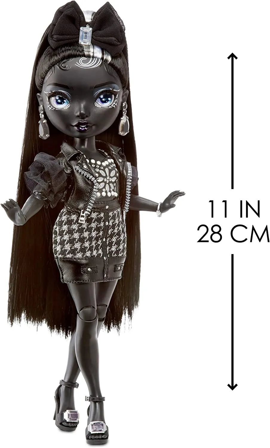 Rainbow High Shadow Series 1 Shanelle Onyx- Grayscale Fashion Doll. 2 Black Designer Outfits to Mix & Match with Accessories