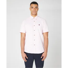 Remus Uomo Tapered Fit Oxford Cotton Short Sleeve Shirt 13600 Pink