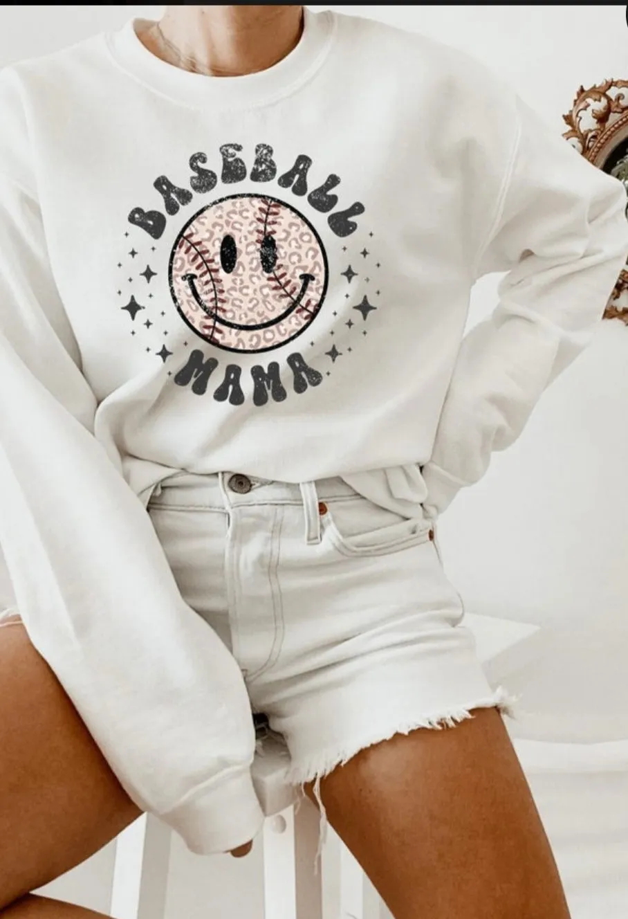 Retro basebal mama sweatshirt