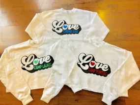 Retro Love Camp Crop Sweatshirt