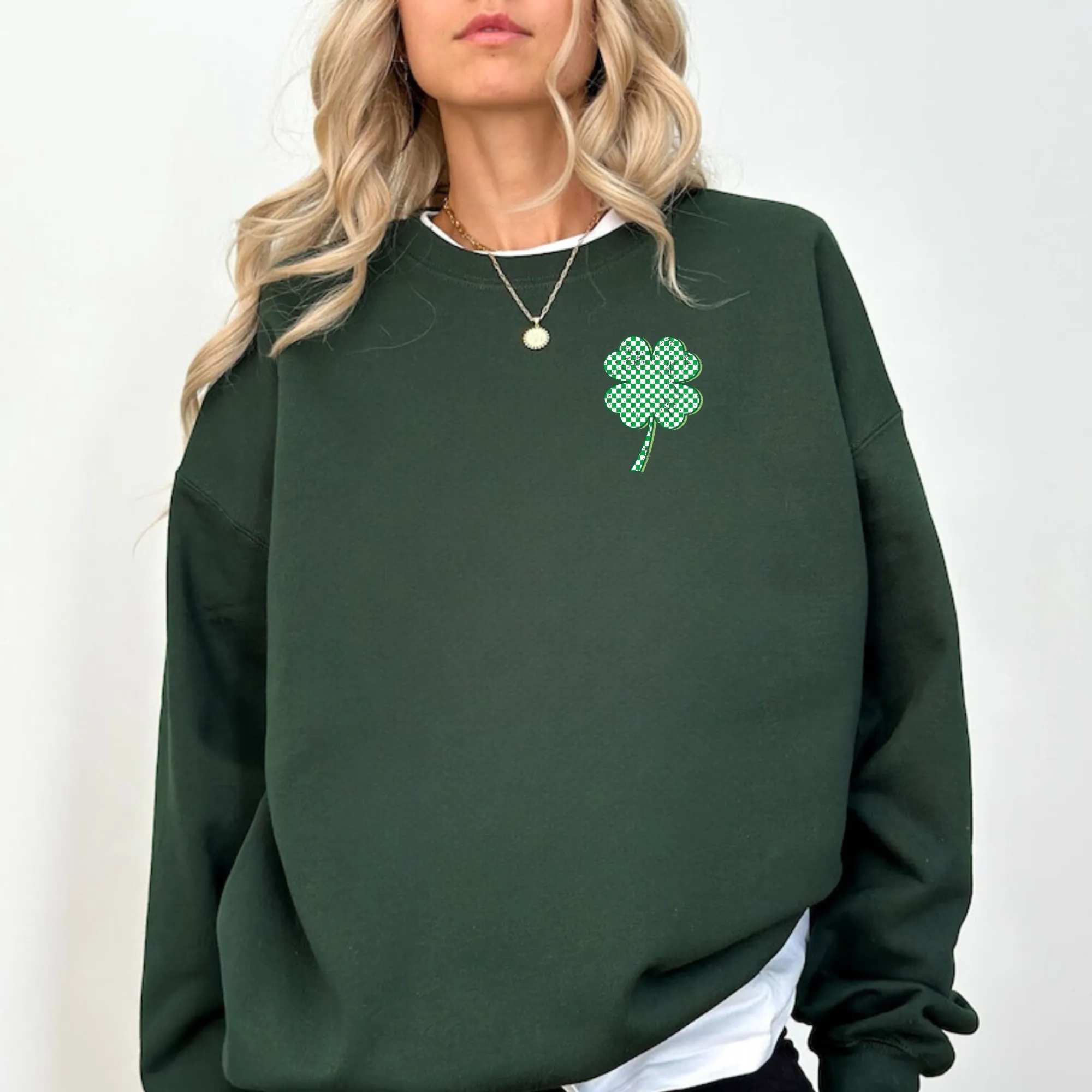 Retro Shamrock St Patricks Day Sweatshirt for Women