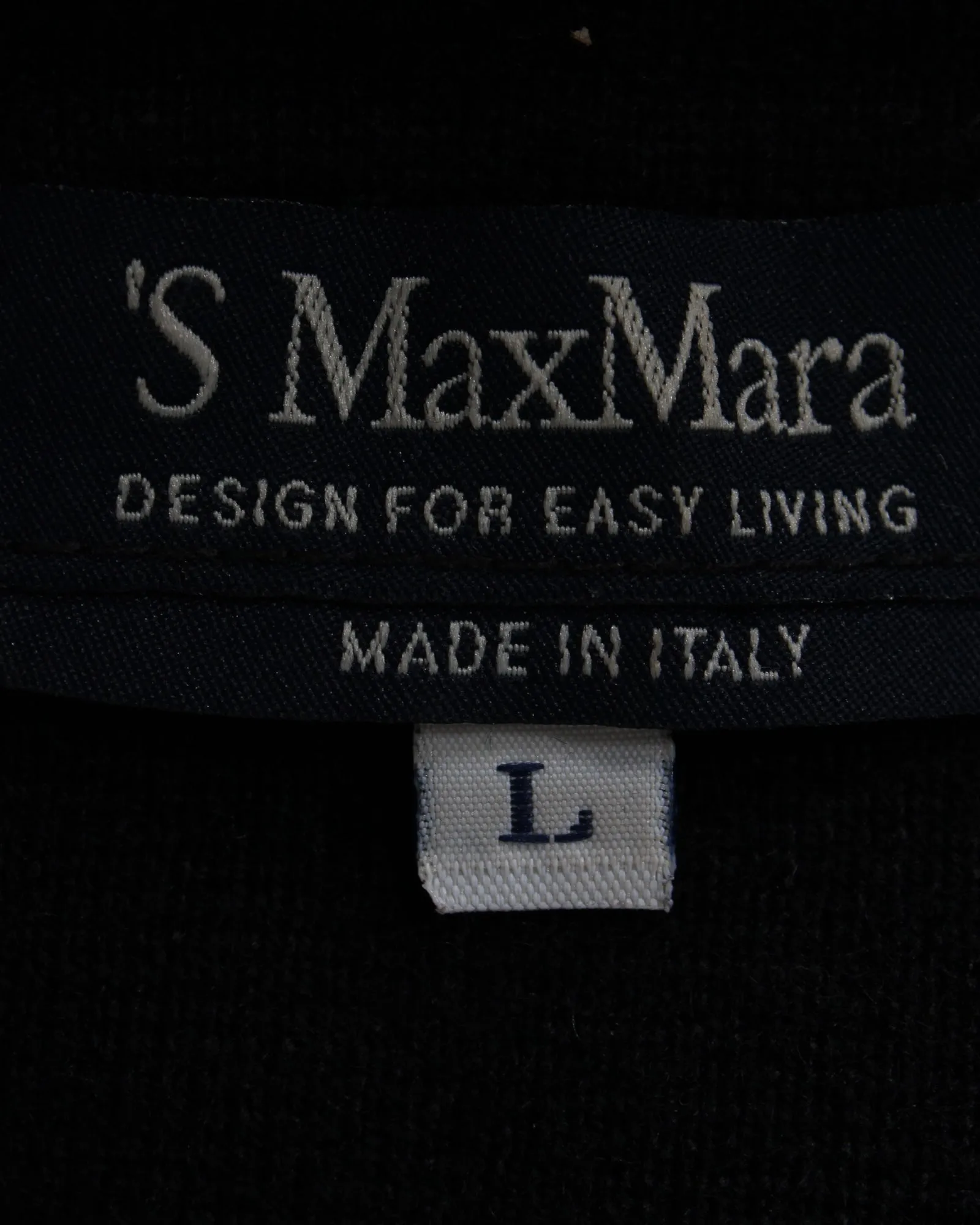 'S Max Mara Zipped Mock Neck Sweater in Black Lana Vergine