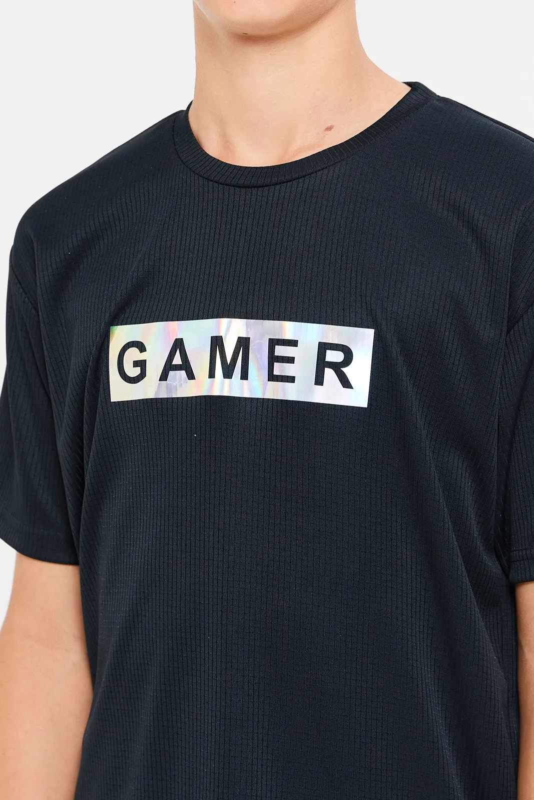 Senior Boys Black Gamer T-Shirt