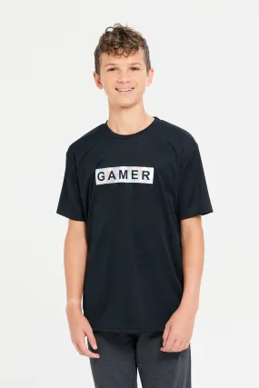 Senior Boys Black Gamer T-Shirt