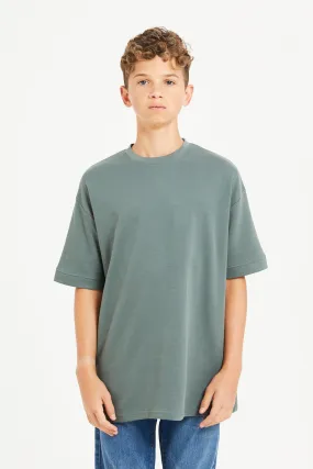 Senior Boys Green Oversize T-Shirt