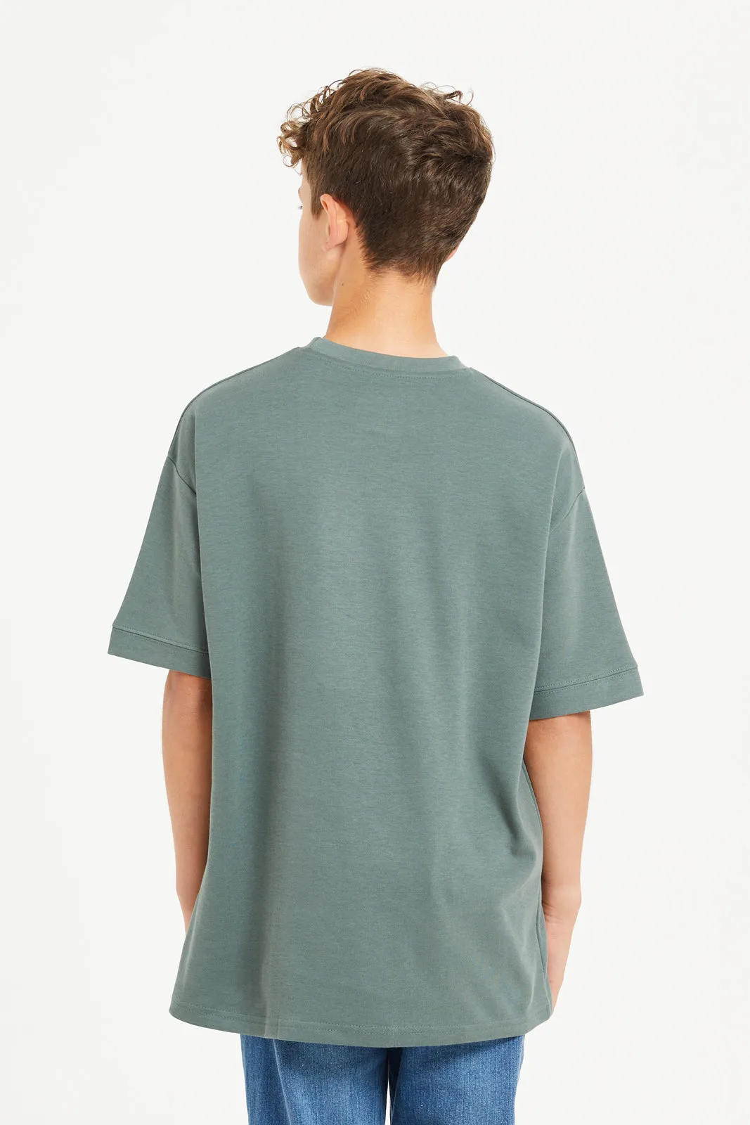 Senior Boys Green Oversize T-Shirt