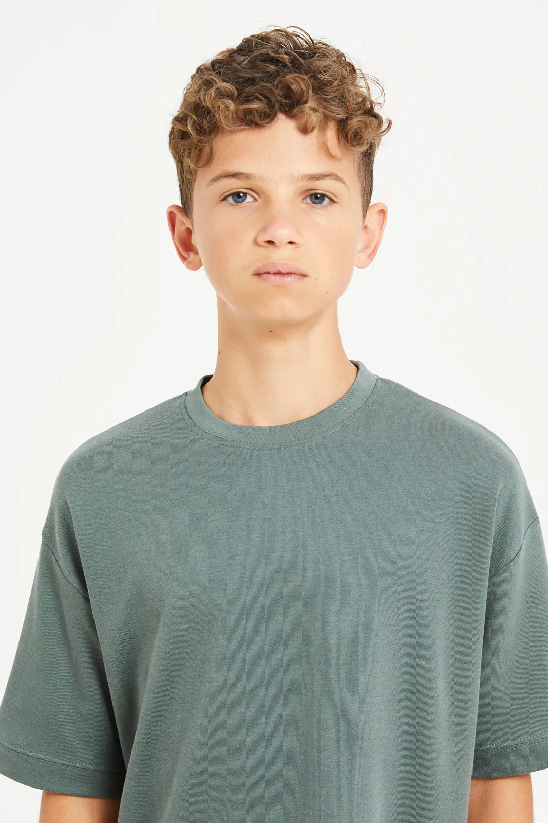 Senior Boys Green Oversize T-Shirt