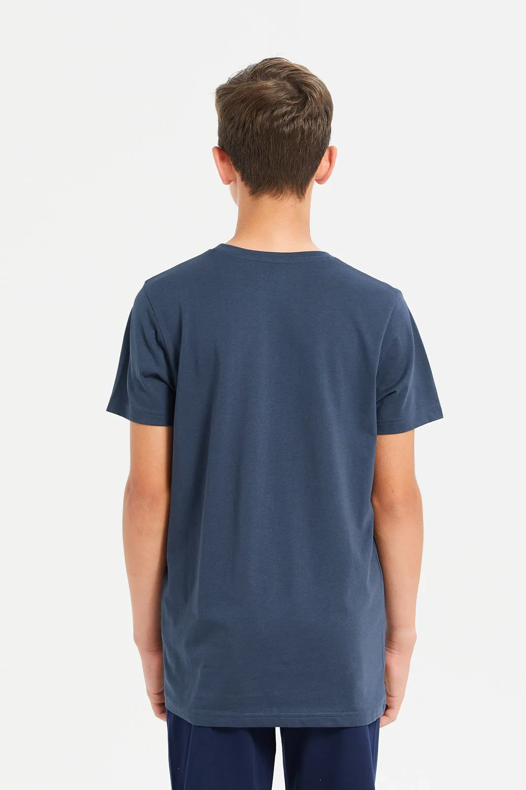 Senior Boys Navy Printed T-Shirt