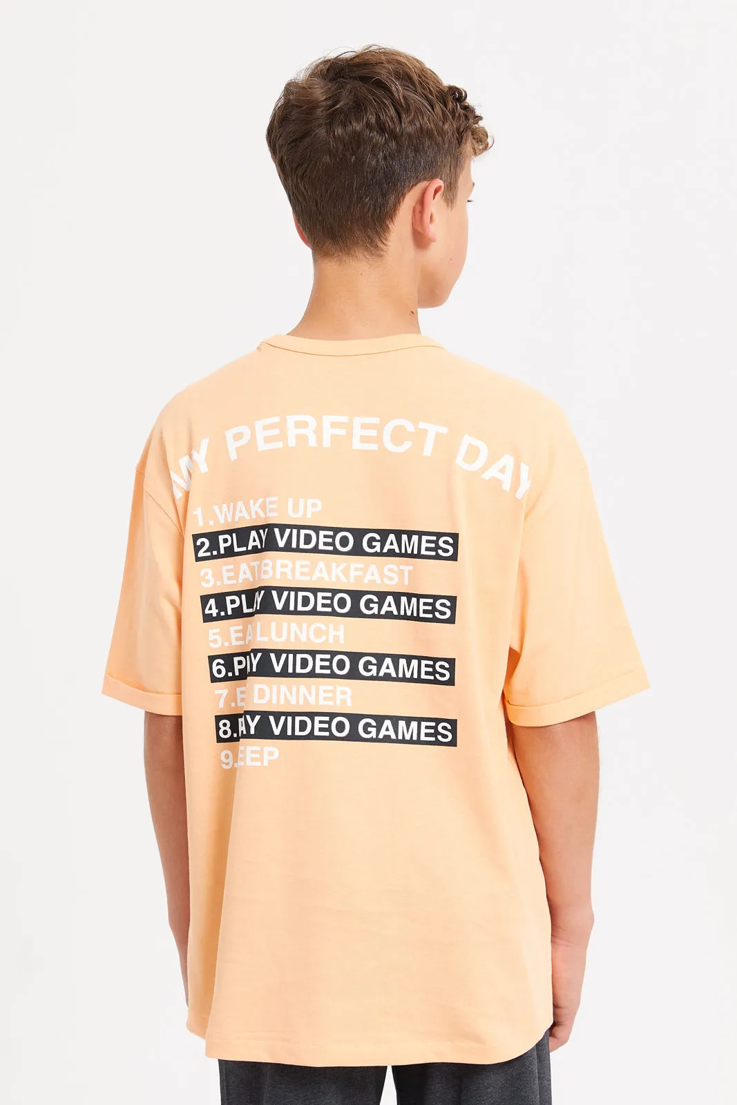 Senior Boys Yellow Gamer For Life Oversize T-Shirt