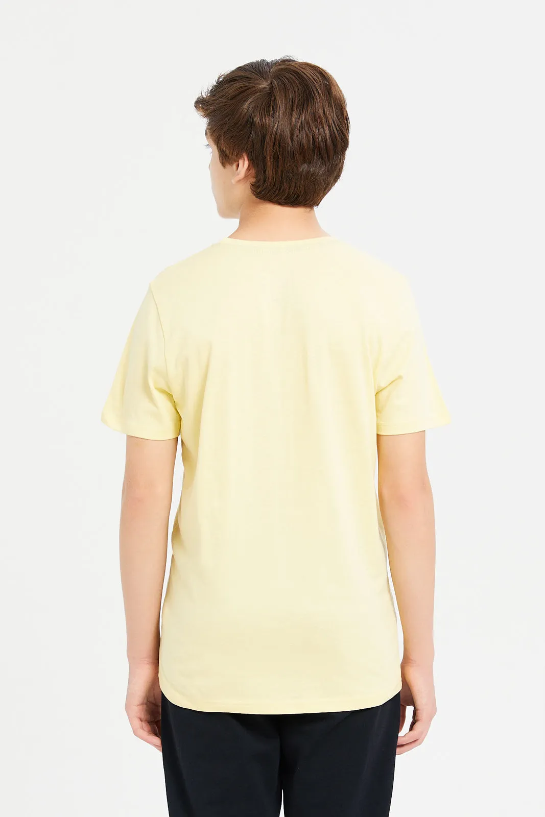 Senior Boys Yellow Summer Print T-Shirt