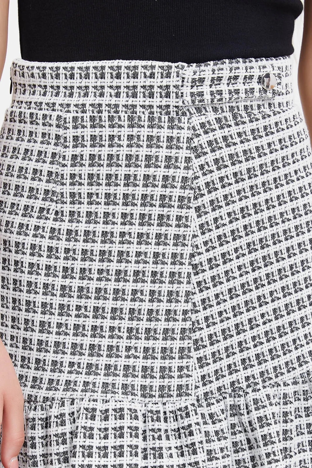 Senior Girls Black And White Checkered Skirt