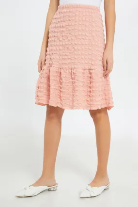 Senior Girls Pink Crinkle Skirt