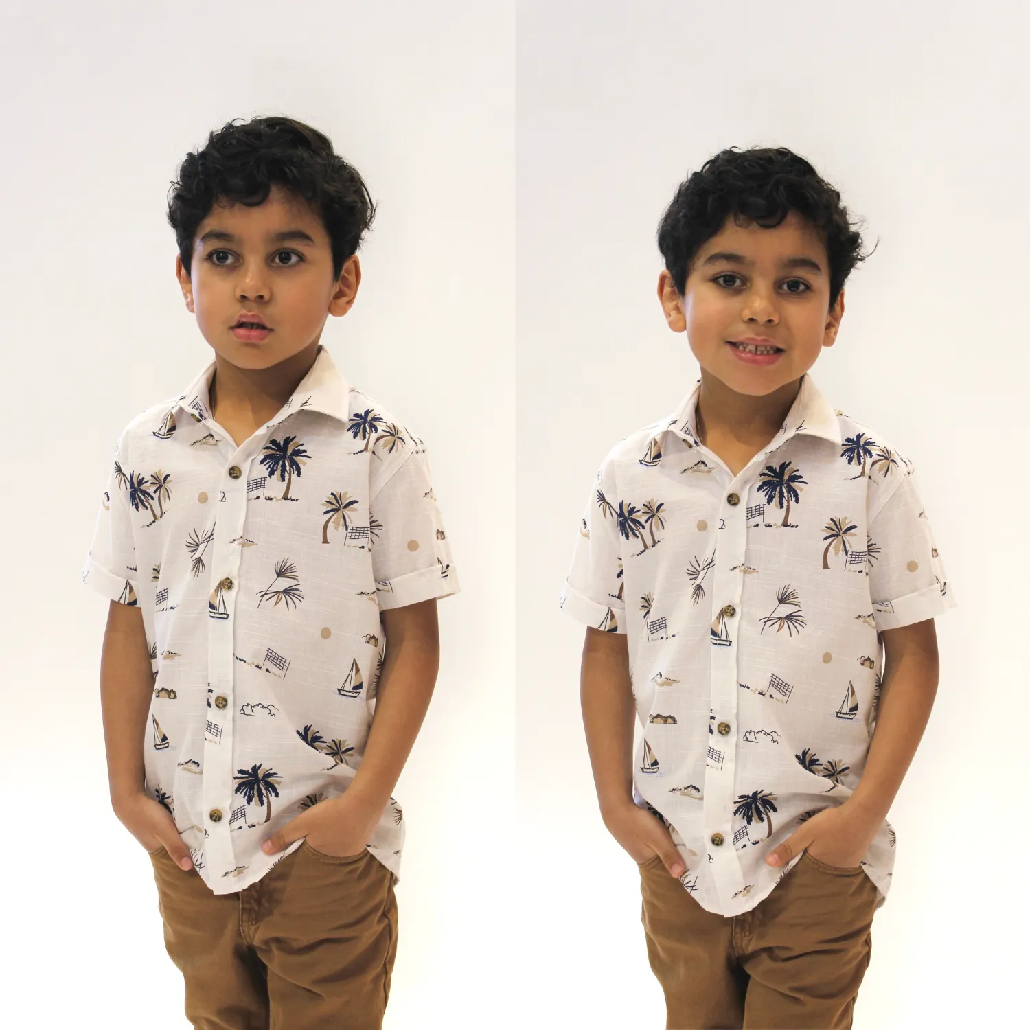 Short Sleeve Boys Cotton Shirt