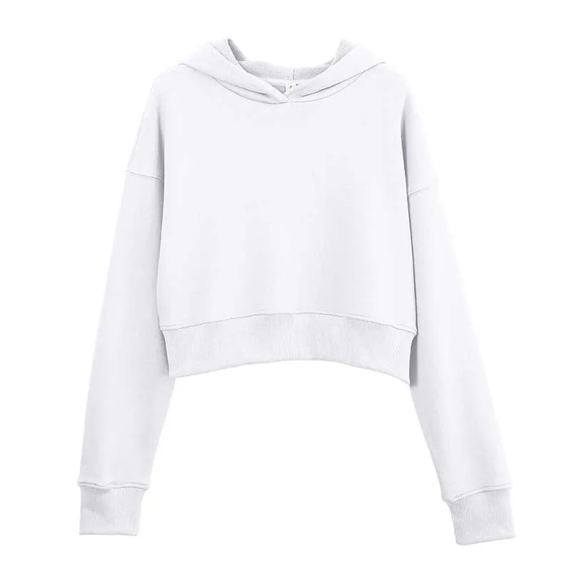 Short Sweater Sexy Cropped Sexy Women Outdoor Pullover Hooded Fitness Sportswear Long Sleeve Women