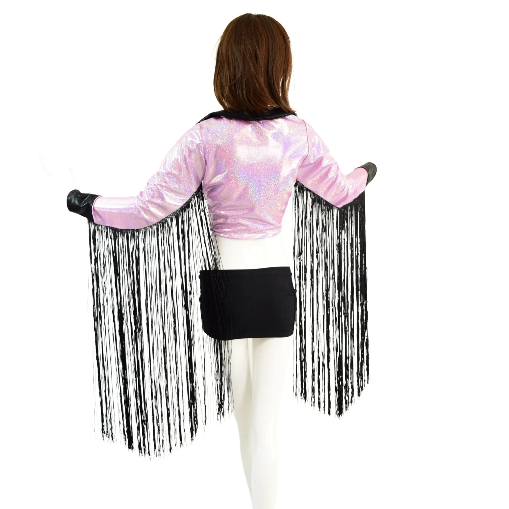 Showtime Zipper Front Jacket with Cuffs and 30" Fringe