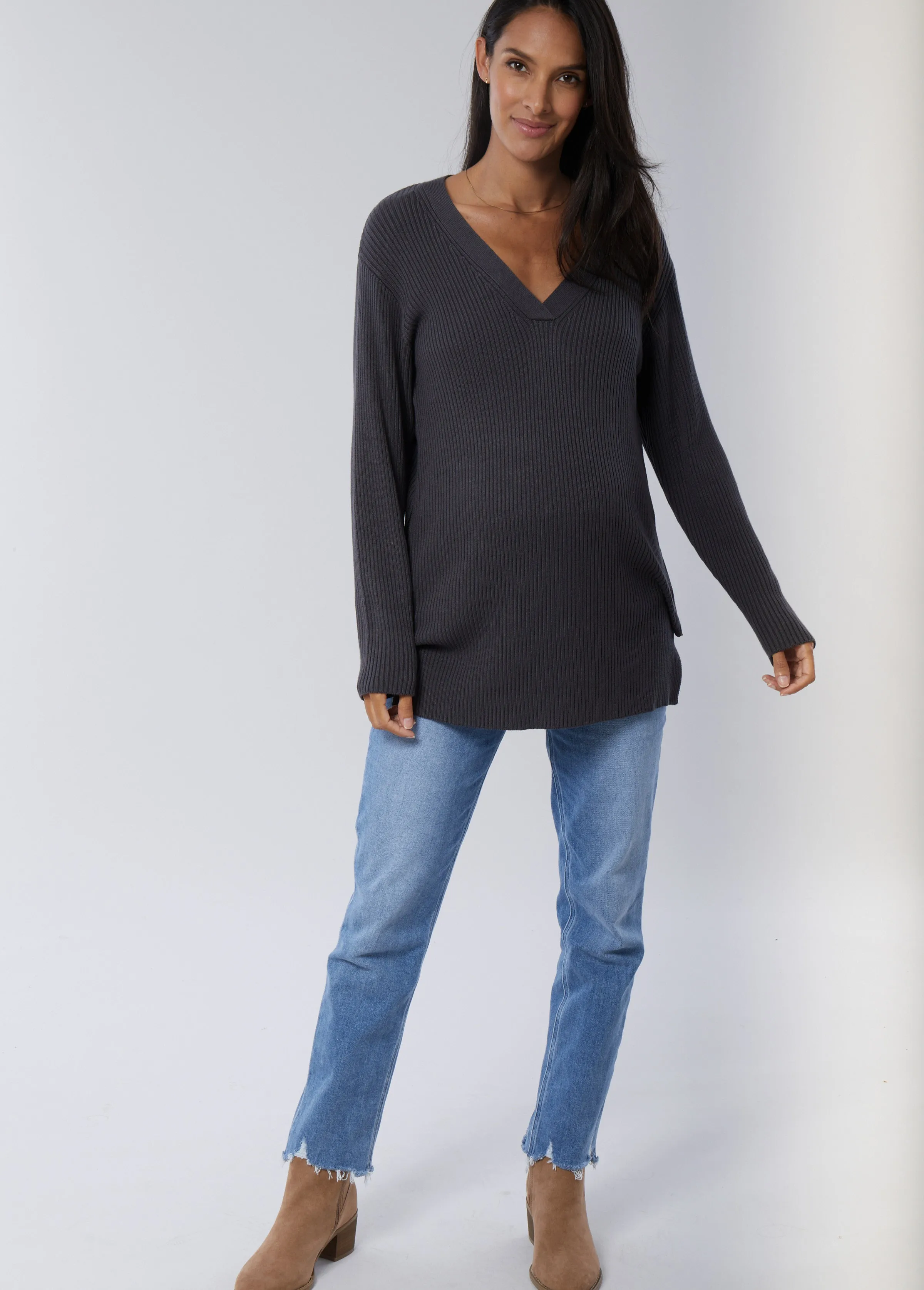 Side Zip Nursing Sweater