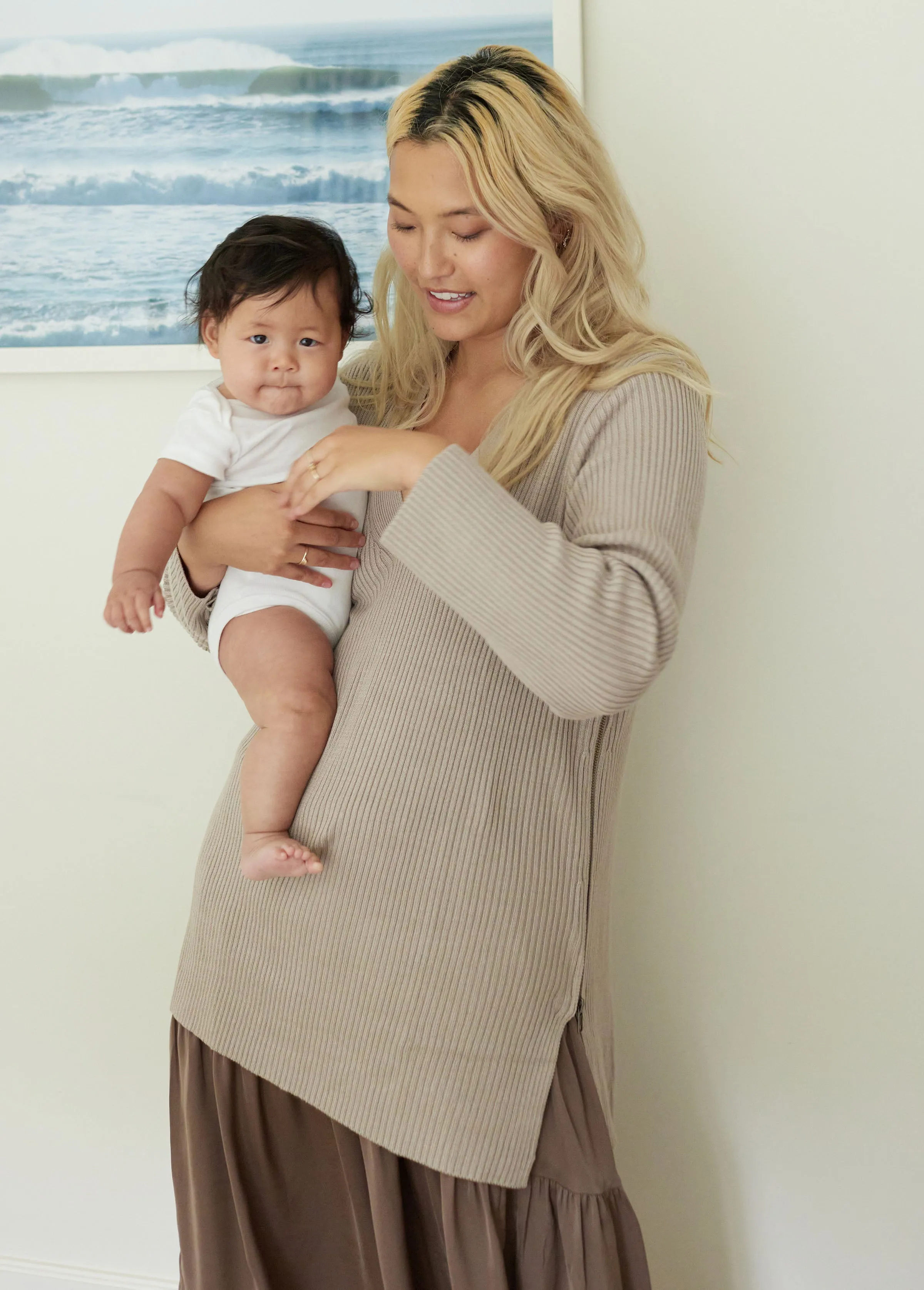 Side Zip Nursing Sweater