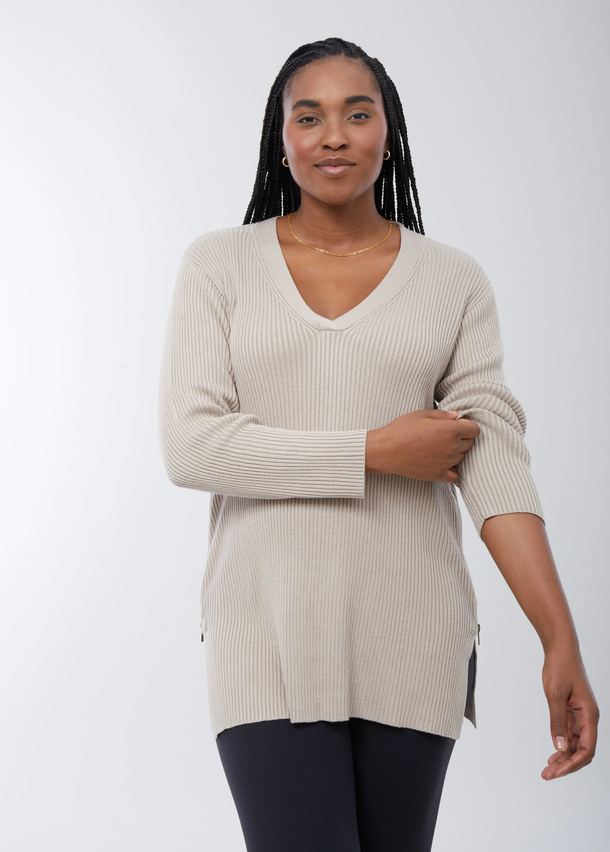 Side Zip Nursing Sweater