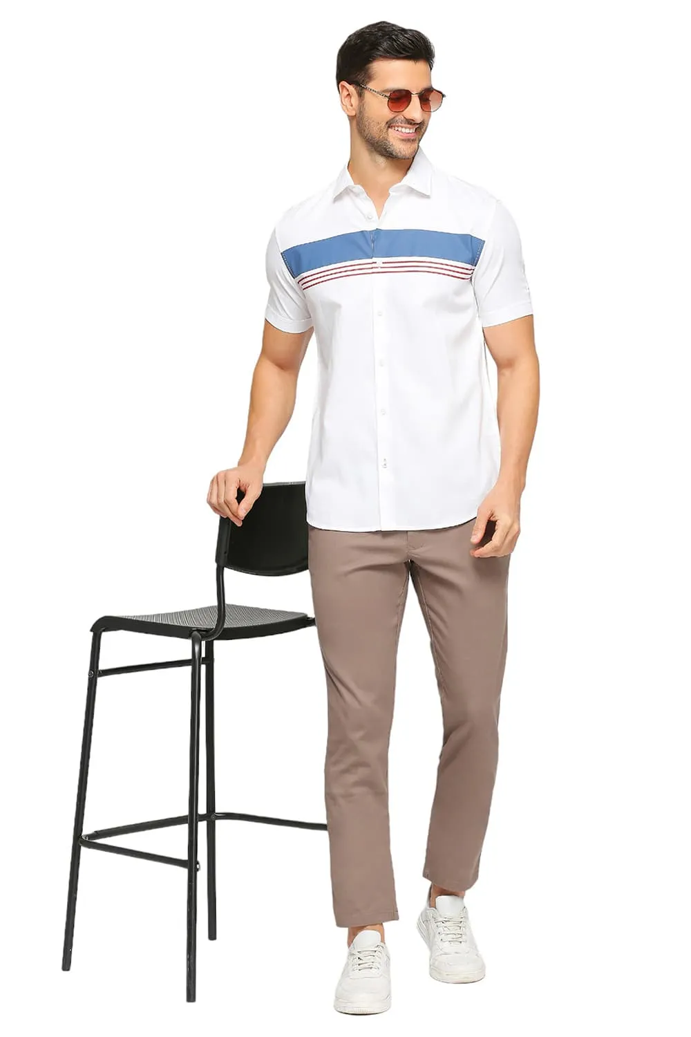 Slim Fit Cotton Dobby Stripe Shirt