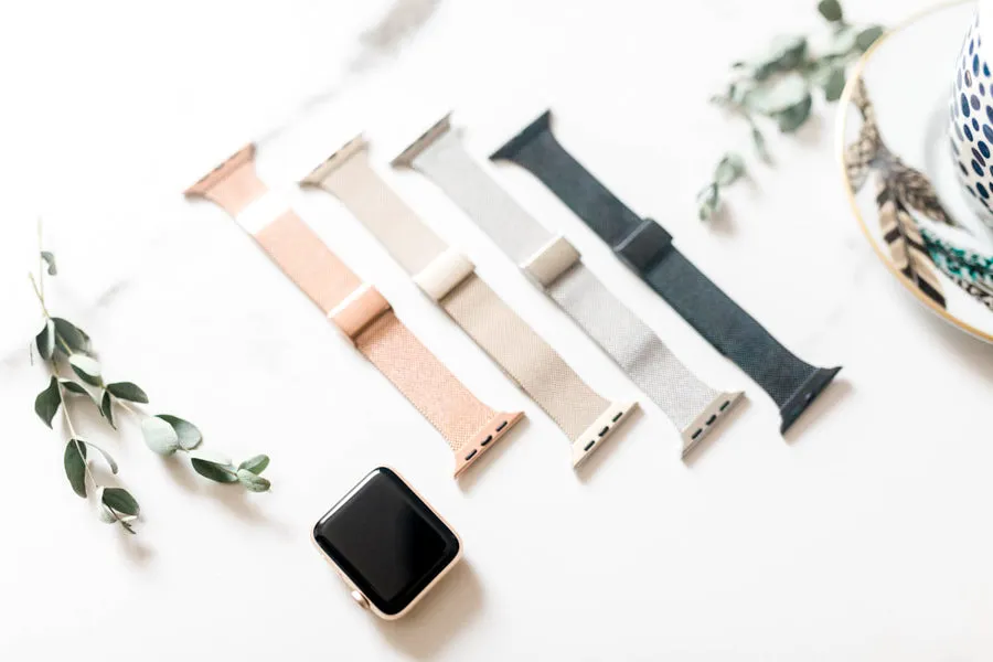 Slim Stainless Steel Mesh Apple Band