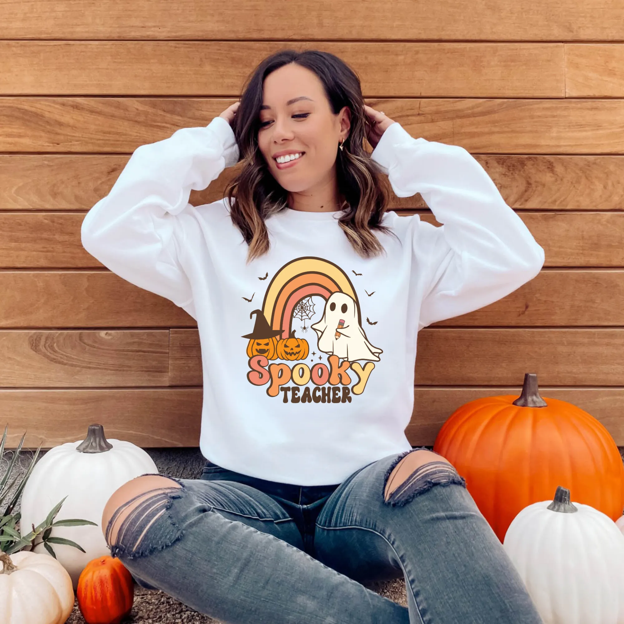 Spooky Teacher| Halloween Teacher Crewneck Sweatshirt