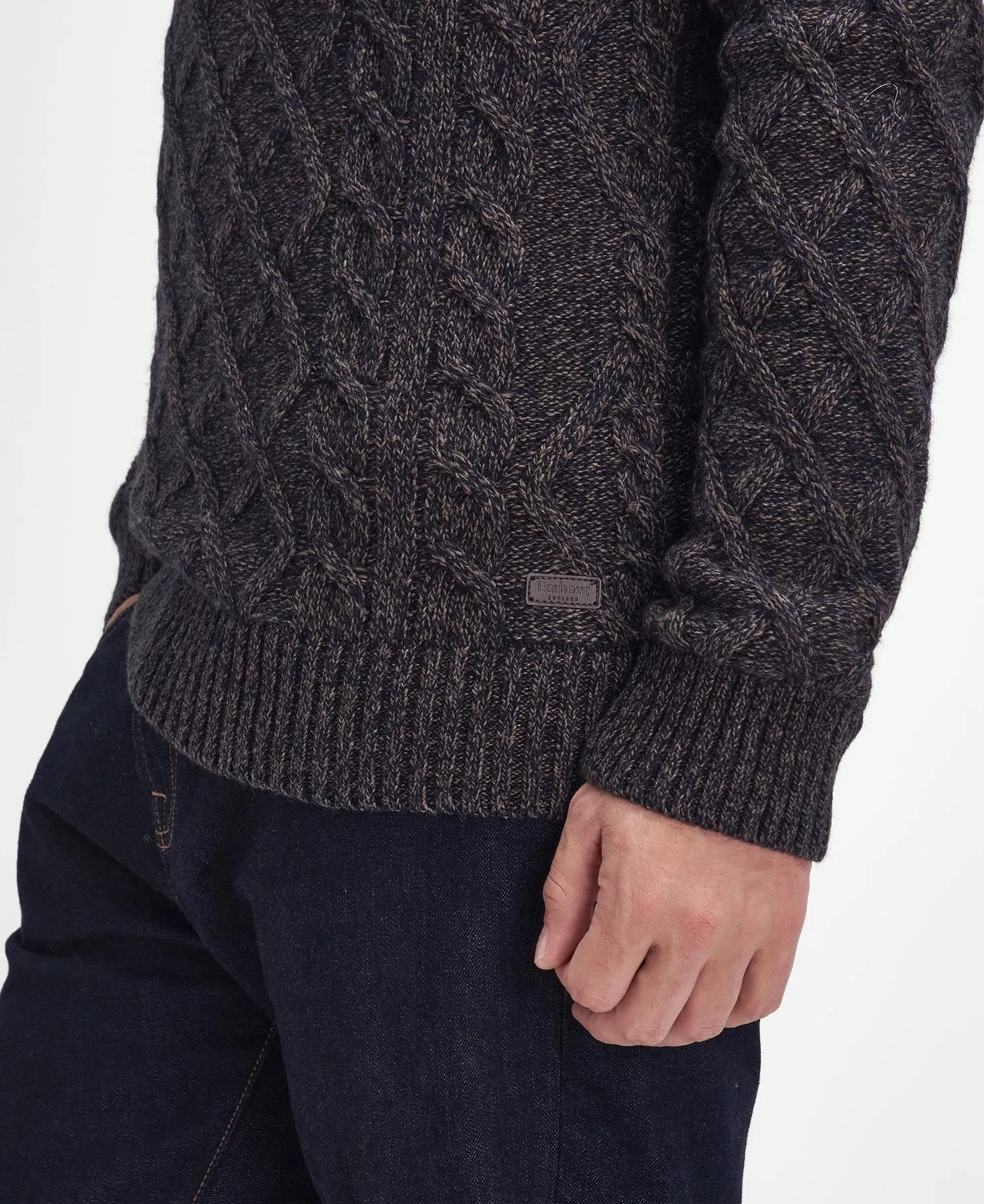 Stowford Cable Crew Neck Sweater - Navy Mix