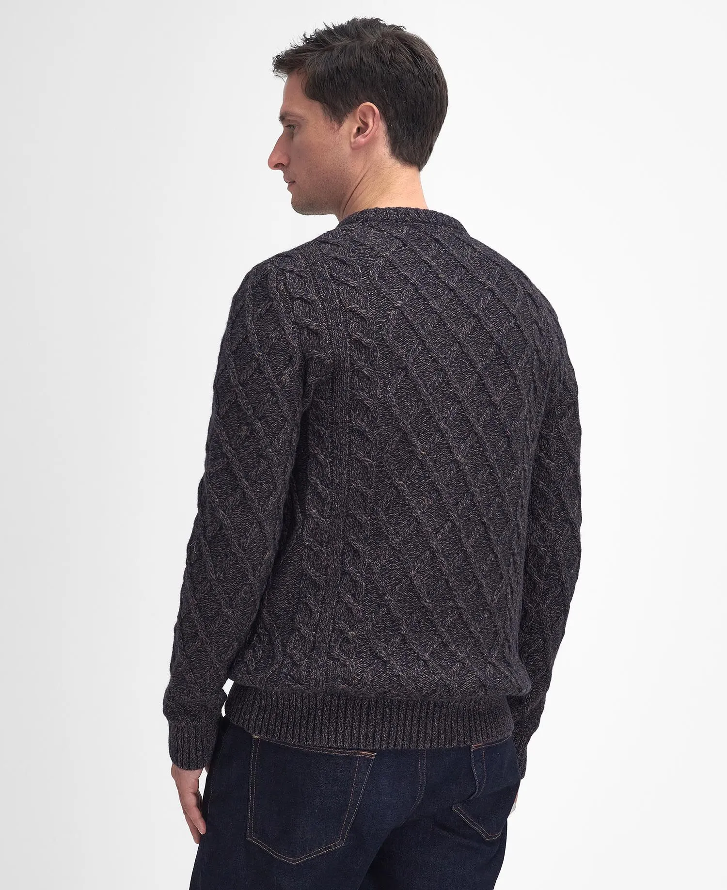 Stowford Cable Crew Neck Sweater - Navy Mix