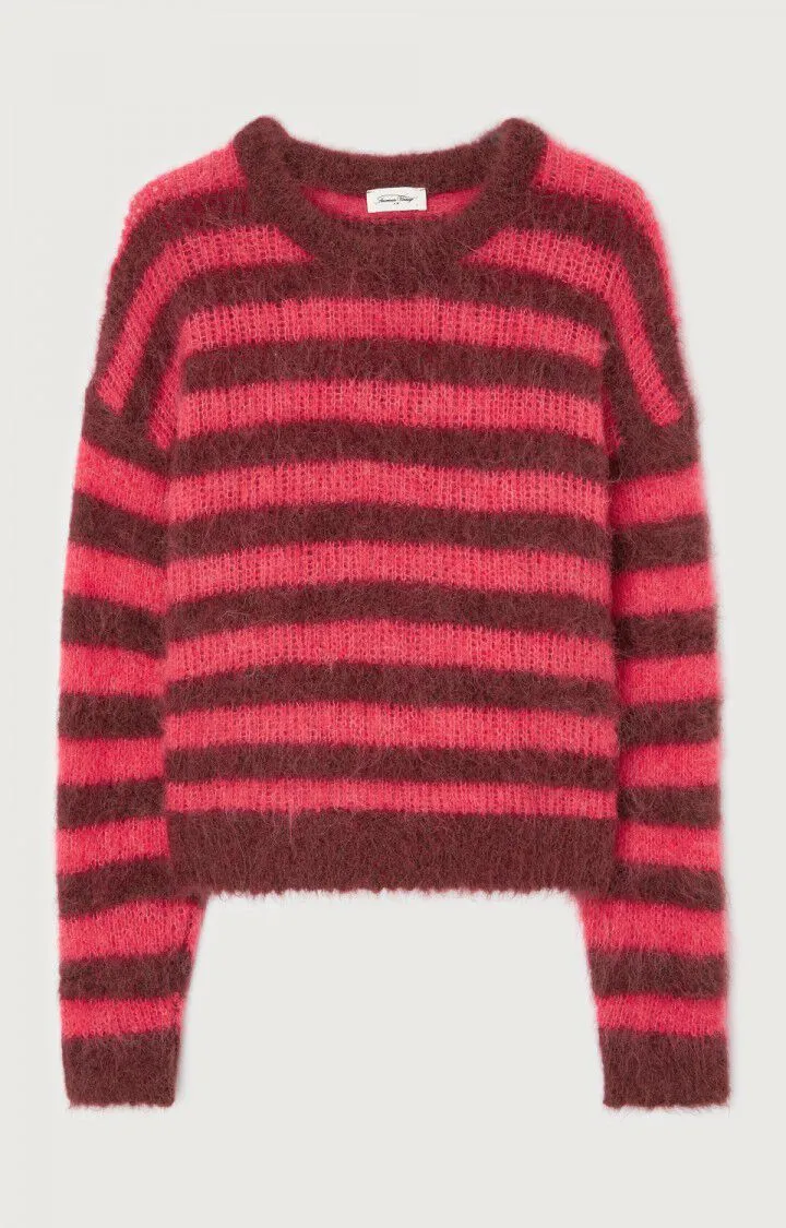 Striped Pink Jumper BYMI - Burgundy Hortensia