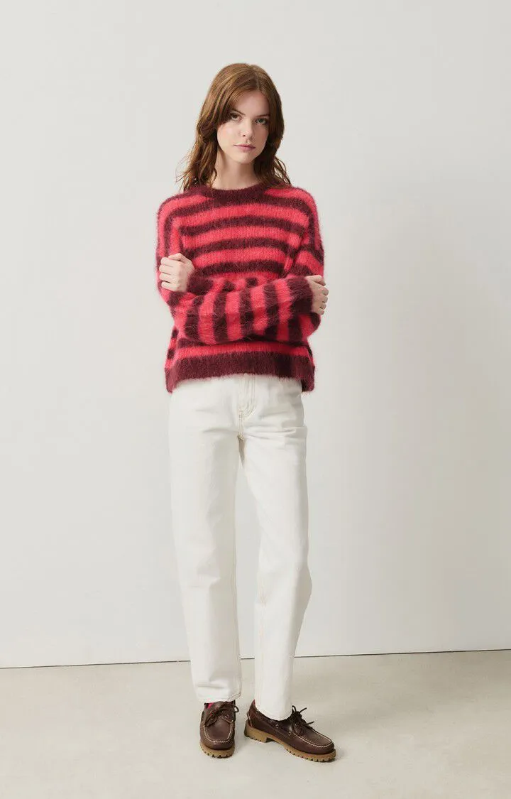 Striped Pink Jumper BYMI - Burgundy Hortensia