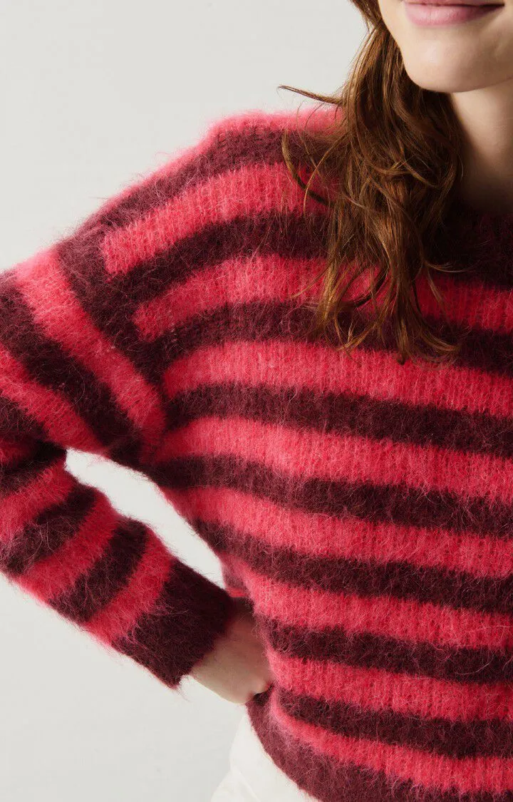 Striped Pink Jumper BYMI - Burgundy Hortensia