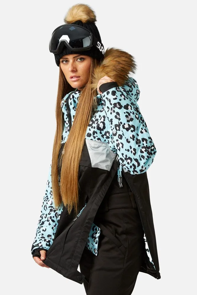 Surfanic Riva Women's Jacket - Disco Leopard Sky