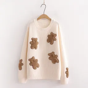 Teddy Bear Embroidered Sweater