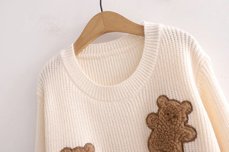 Teddy Bear Embroidered Sweater