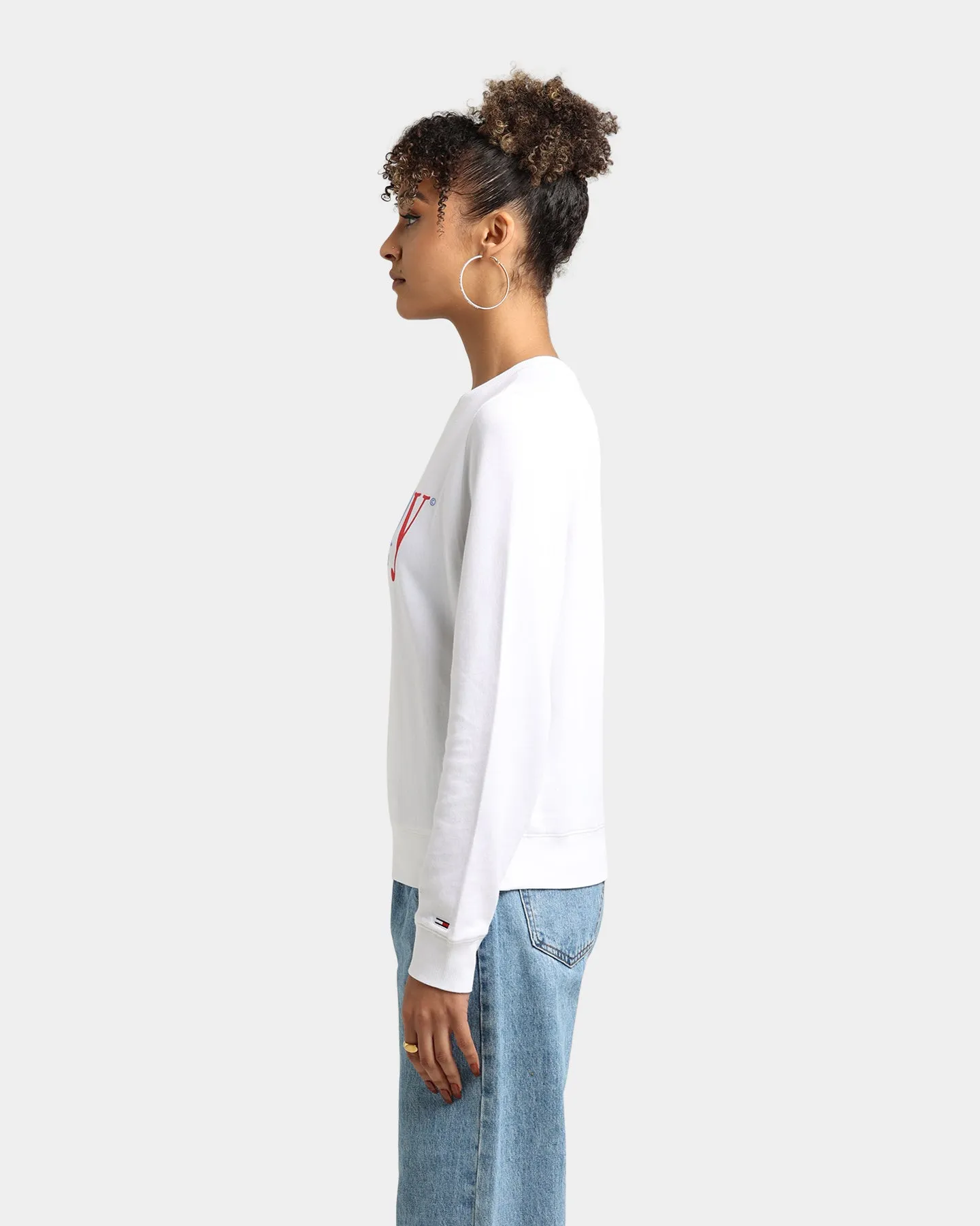 Tommy Jeans Women's Regular Colour Crewneck White