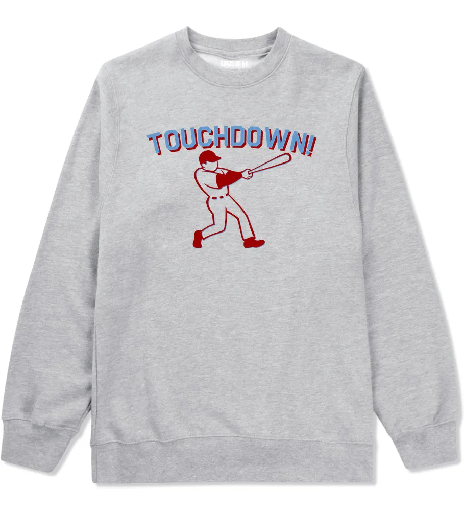 Touchdown Baseball Meme Mens Crewneck Sweatshirt